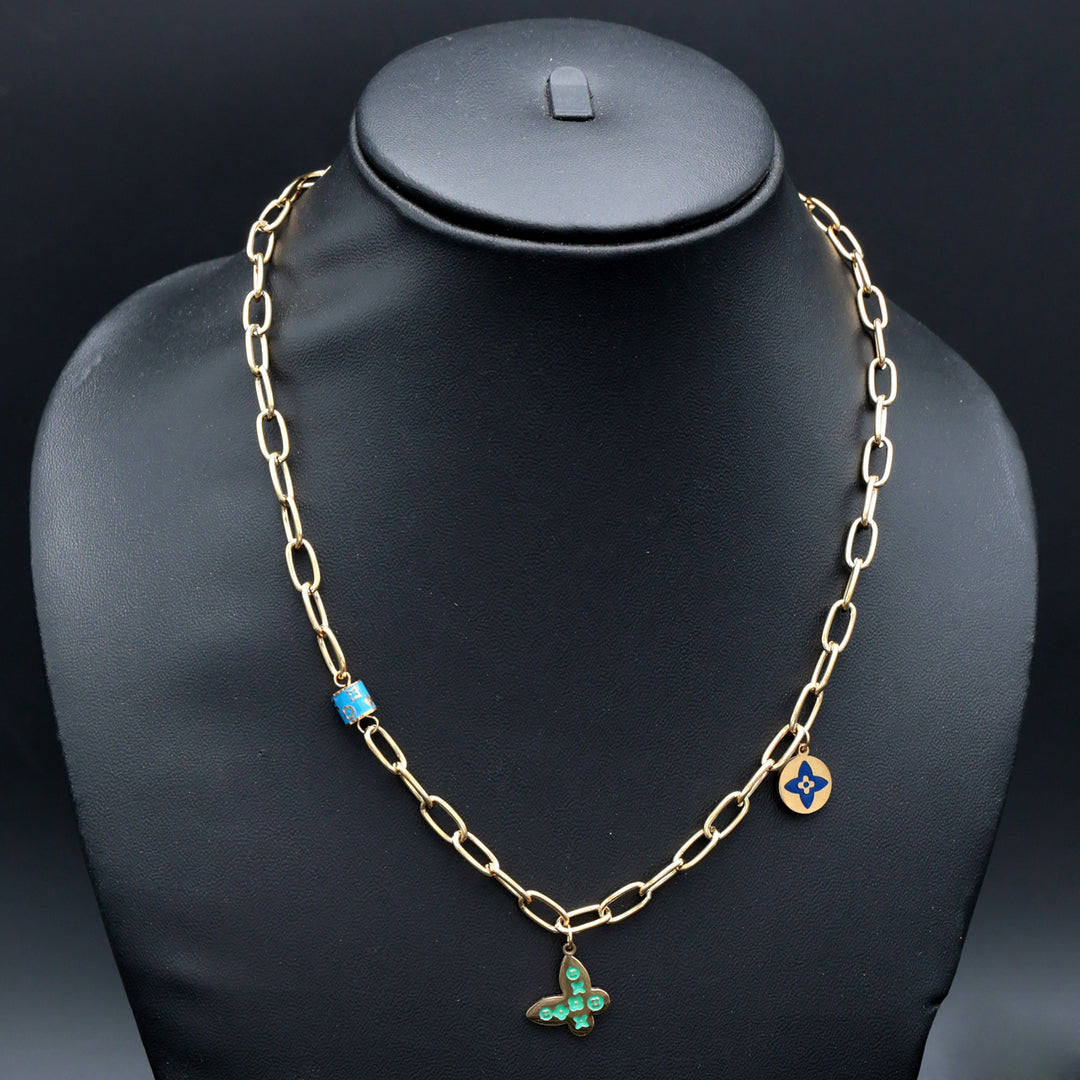 Gold Link Charm Necklace