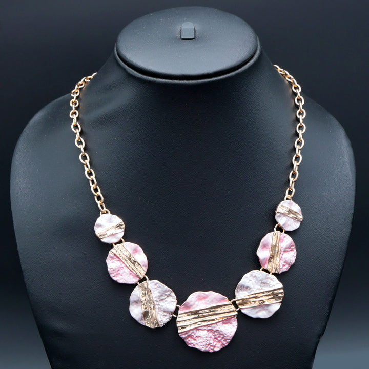 Blush Pink Textured Statement Necklace