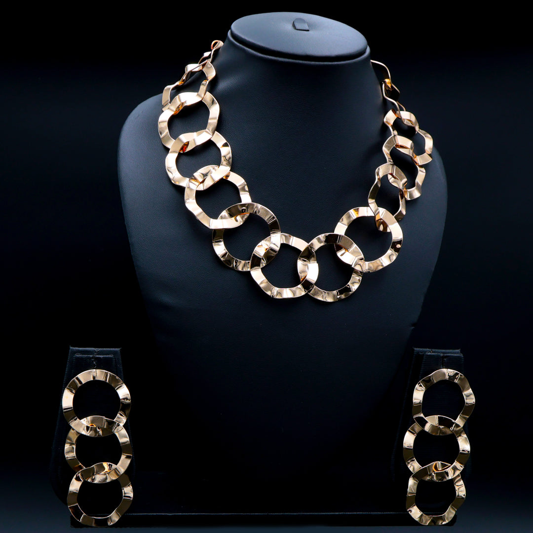 Bold Geometric Chain Link Necklace Set