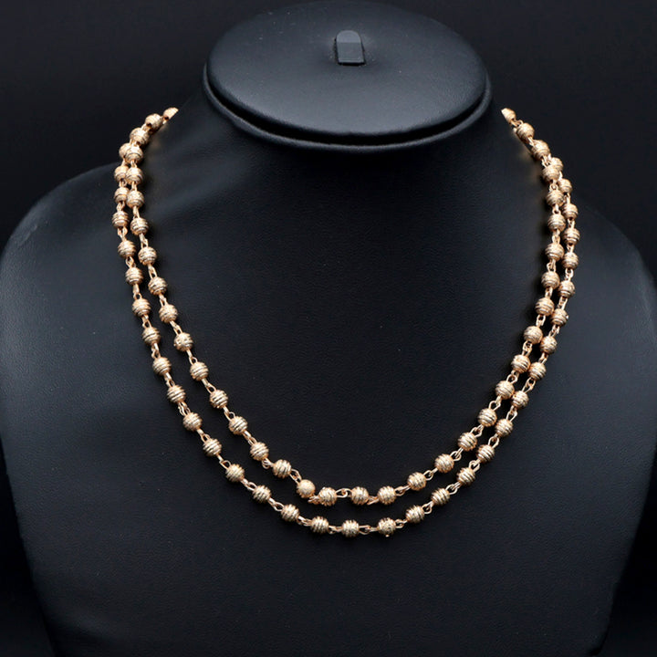 Dual-Layer Gold Beaded Traditional Necklace