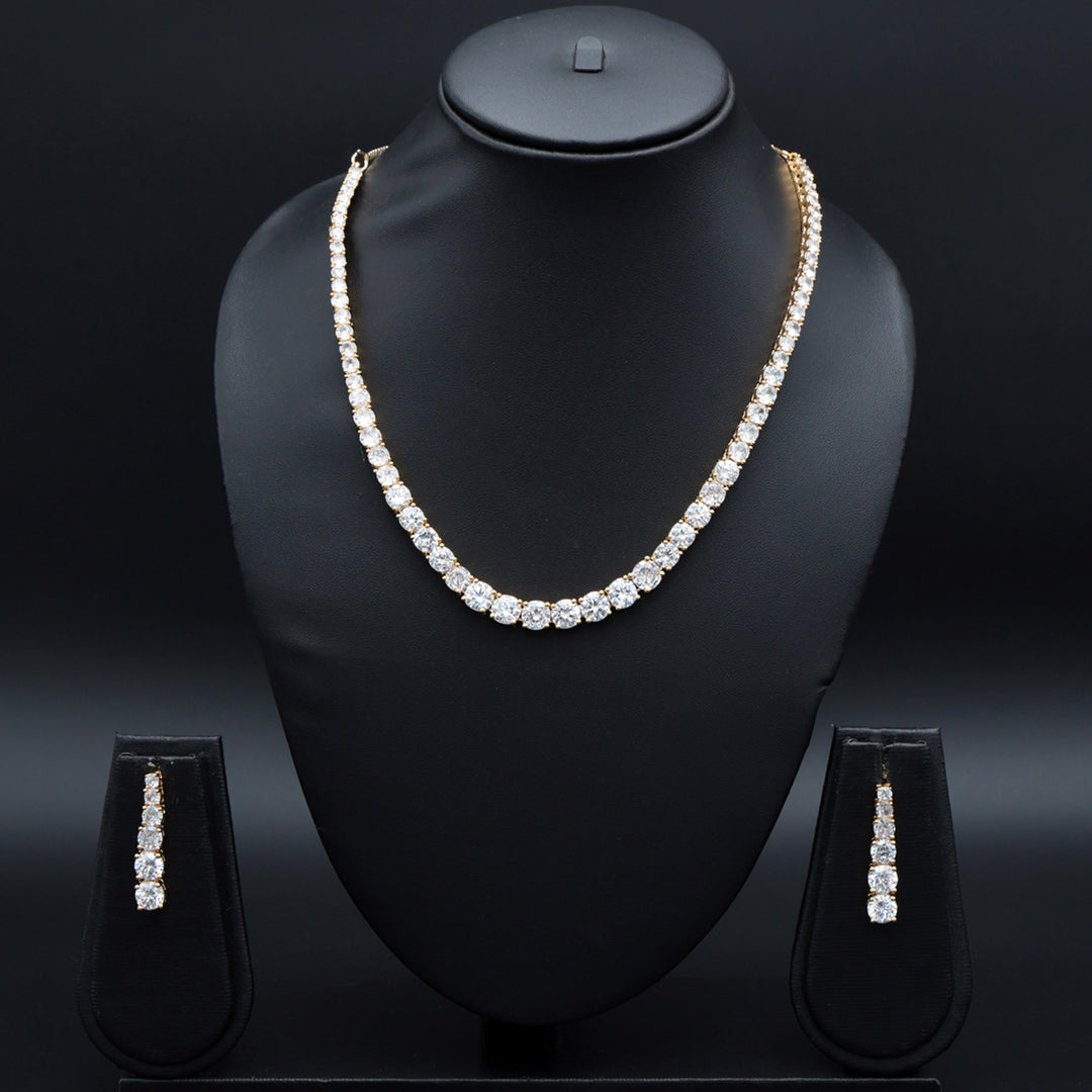 Classic Solitaire-Style CZ Necklace Set
