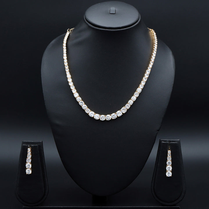 Classic Solitaire-Style CZ Necklace Set