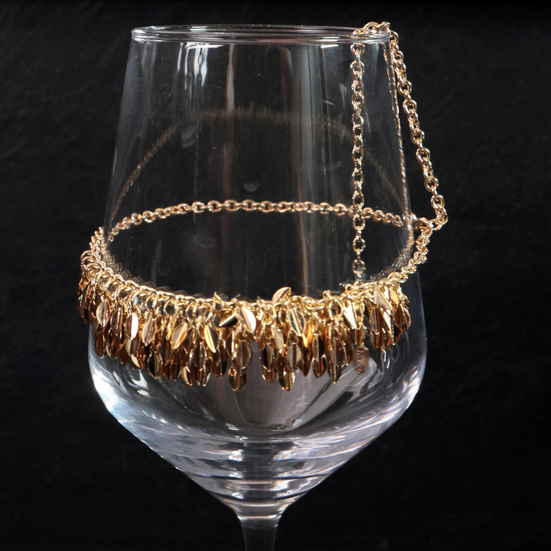 Golden Fringe Cluster Statement Necklace