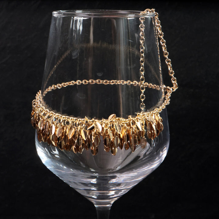 Golden Fringe Cluster Statement Necklace