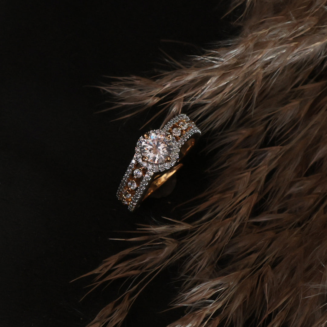 Elegant Dual-Band CZ Statement Ring