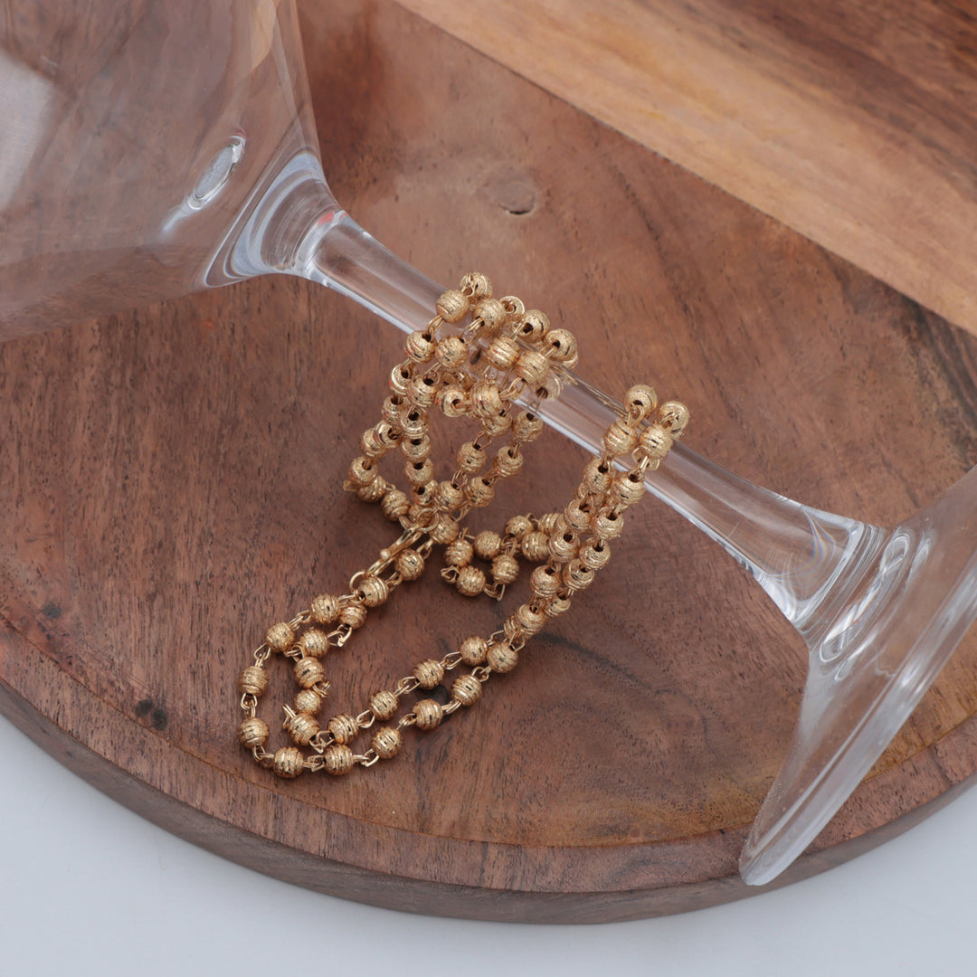 Dual-Layer Gold Beaded Traditional Necklace