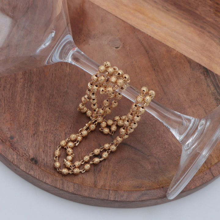 Dual-Layer Gold Beaded Traditional Necklace