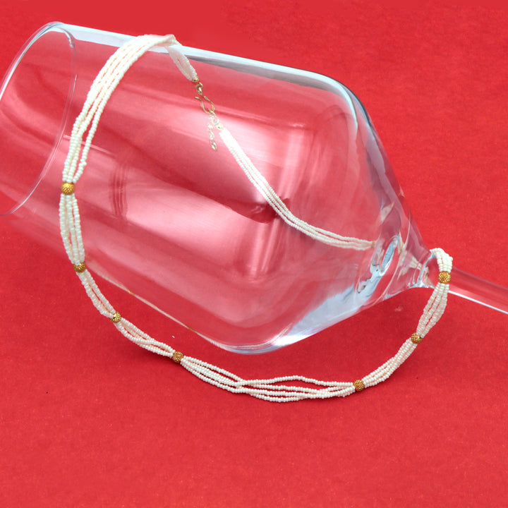 Elegant Multi-Strand Mini Pearl Beads Necklace