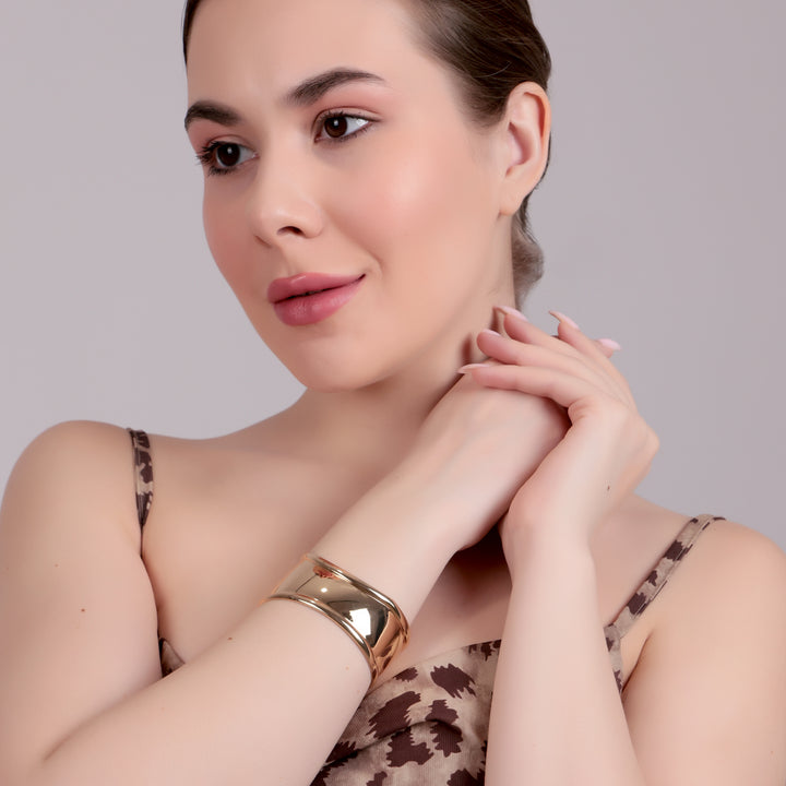 Bold Sculpted Metal Statement Cuff Bracelet