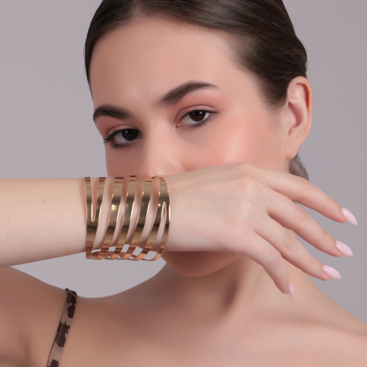Multi-Layered Gold-Tone Statement Cuff