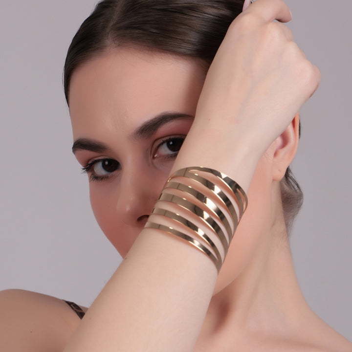 Multi-Layered Gold-Tone Statement Cuff