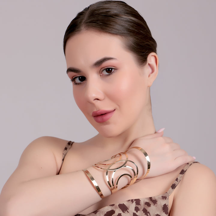 Open Arc Sculpt Gold Cuff