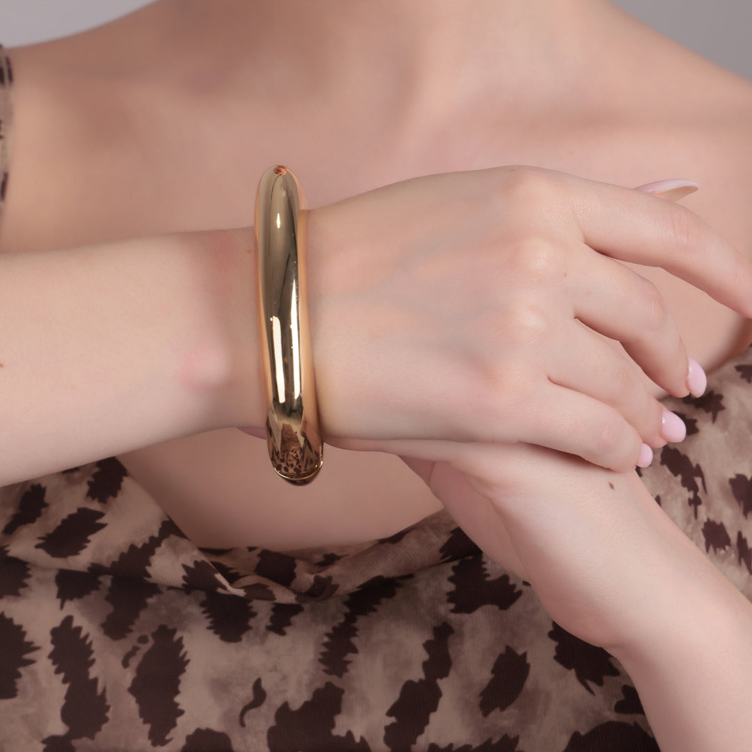 Bold Glossy Gold Statement Cuff