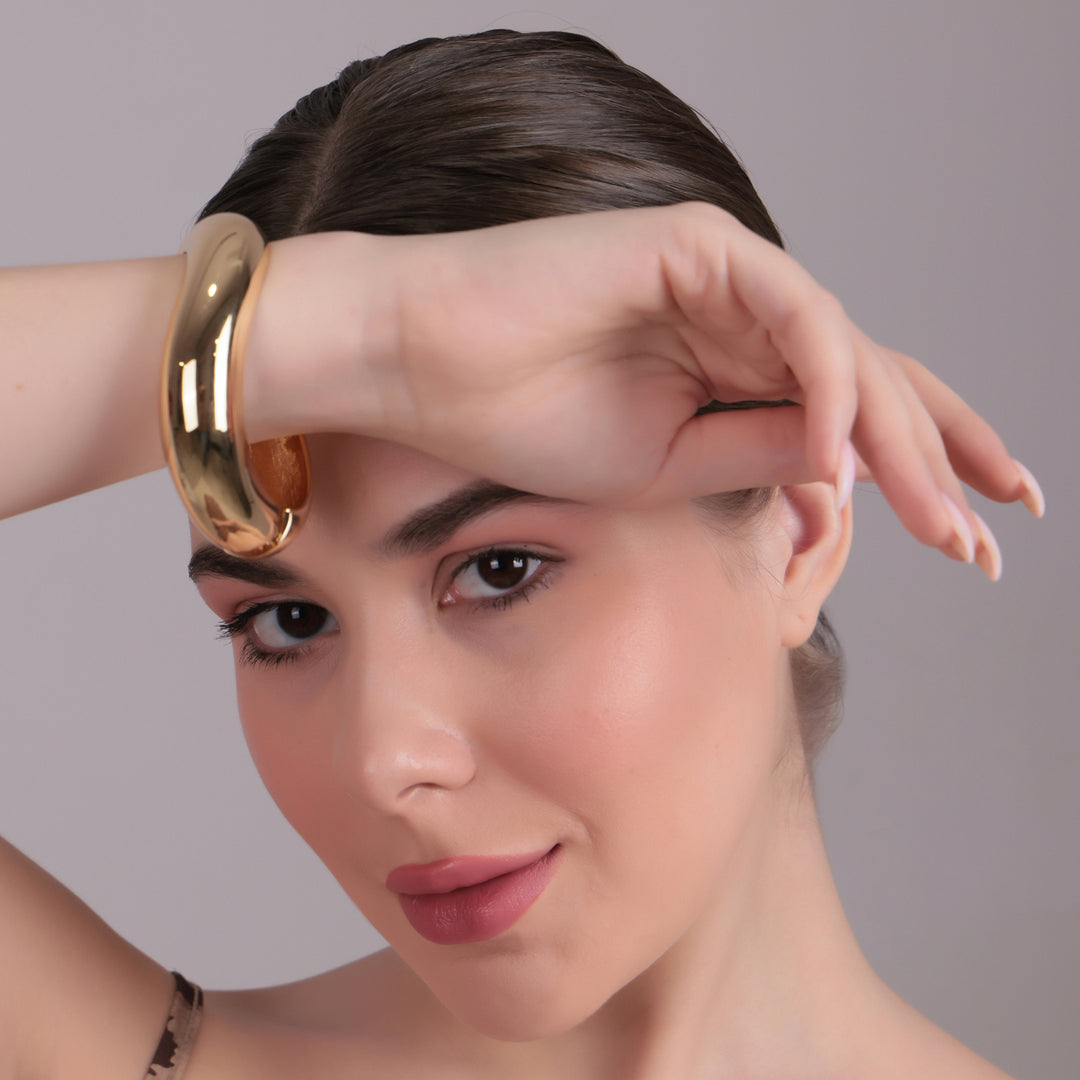 Bold Glossy Gold Statement Cuff