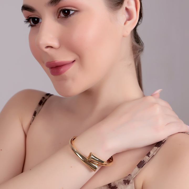 Sculpted Gold Open Cuff Bracelet