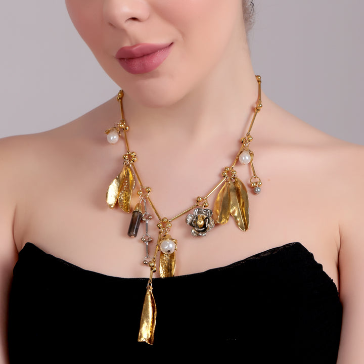 Aurora Charm Layered Gold Necklace
