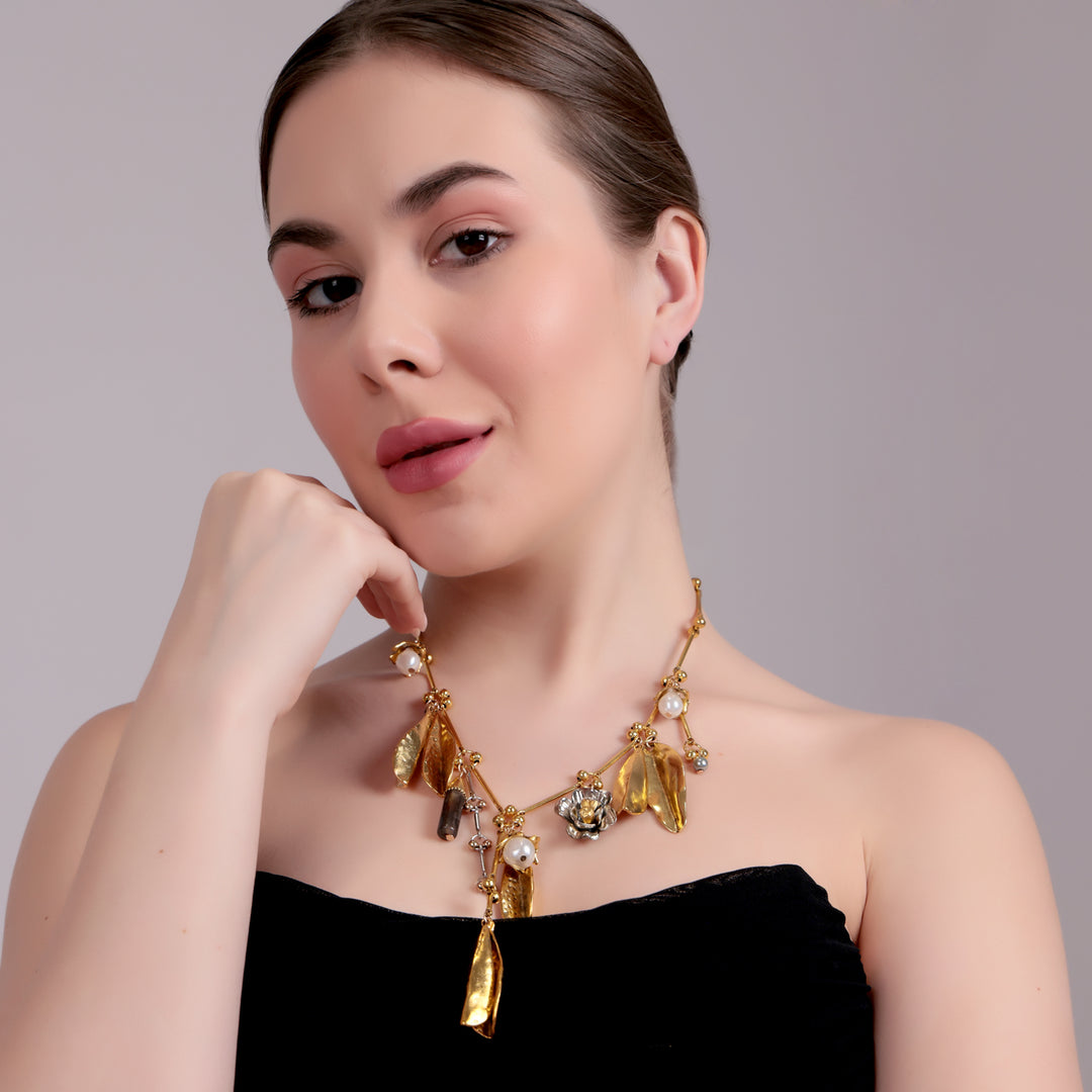 Aurora Charm Layered Gold Necklace