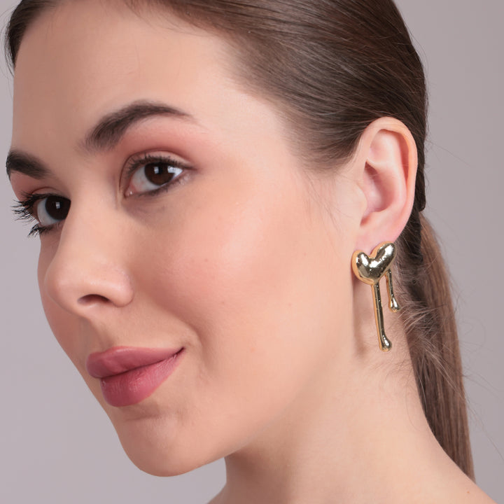 Molten Heart Statement Earrings