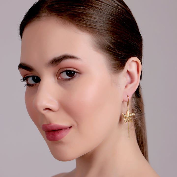 Golden Starfish Drop Earrings