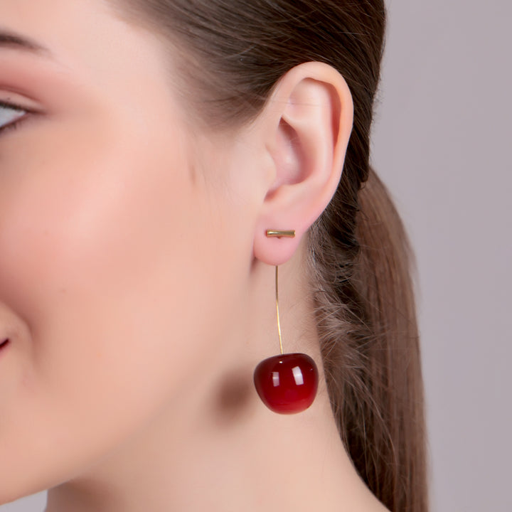 Cherry Drop Statement Earrings