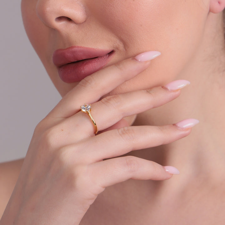 Classic Solitaire Gold-Plated Ring