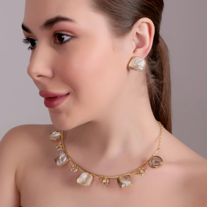 Pearl Gloss Charm Necklace Set