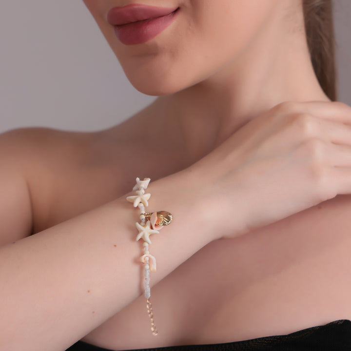 Starfish & Seashell Beach Charm Bracelet