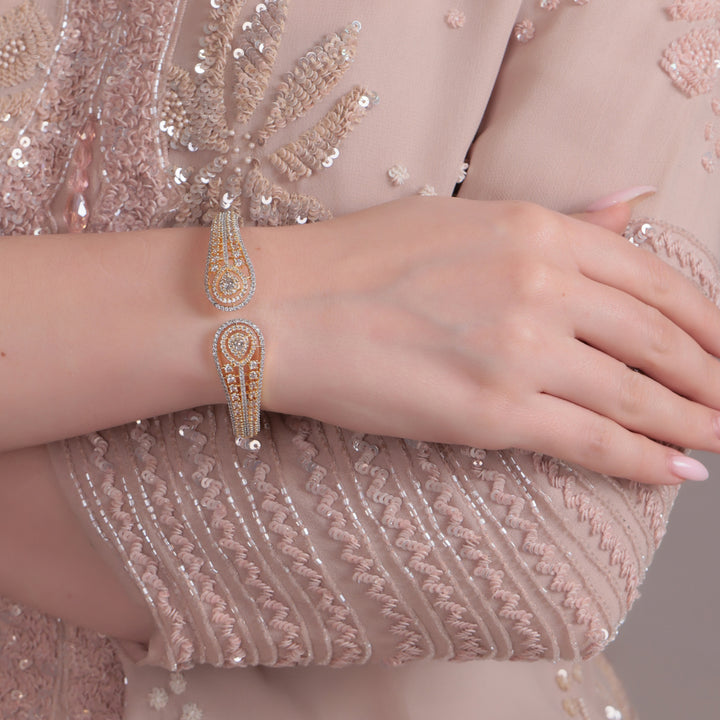 Dual-Peacock CZ Openable Bracelet