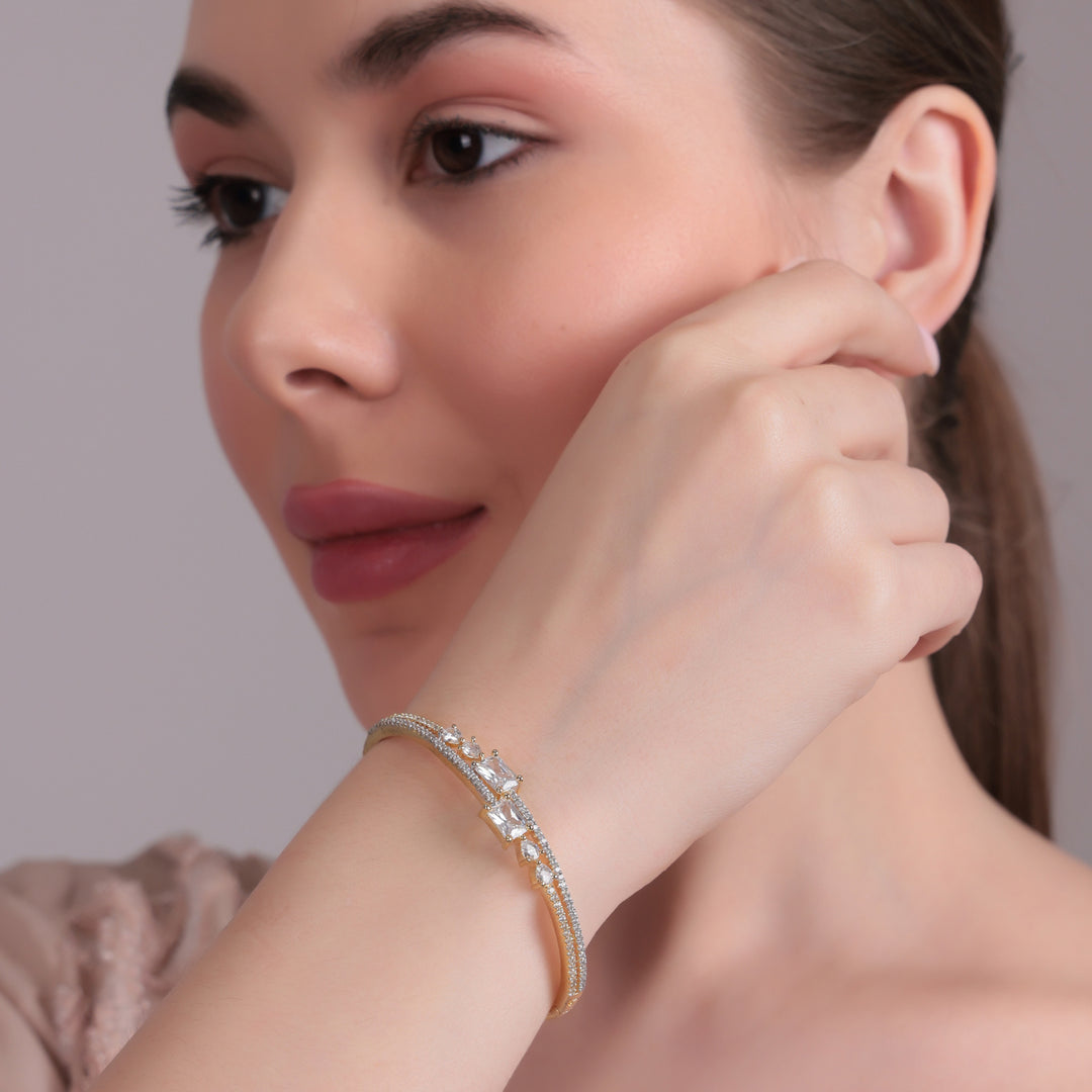 Elegant Princess-Cut CZ Delicate Bracelet