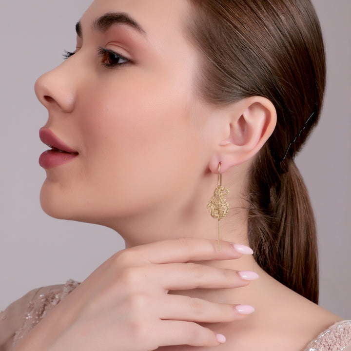 Filigree Peacock Hook Earrings