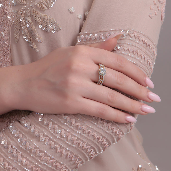 Elegant Dual-Band CZ Statement Ring