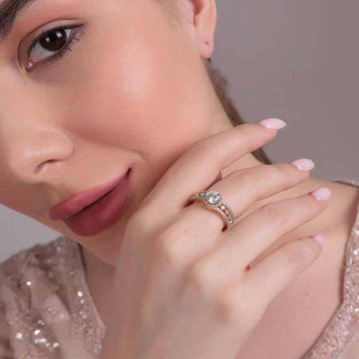 Elegant Dual-Band CZ Statement Ring