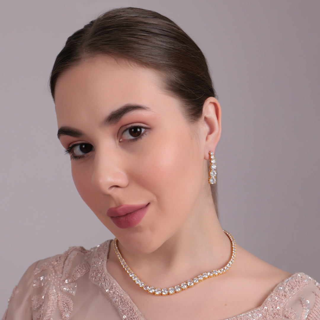 Classic Solitaire-Style CZ Necklace Set