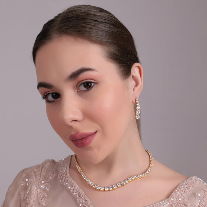 Classic Solitaire-Style CZ Necklace Set