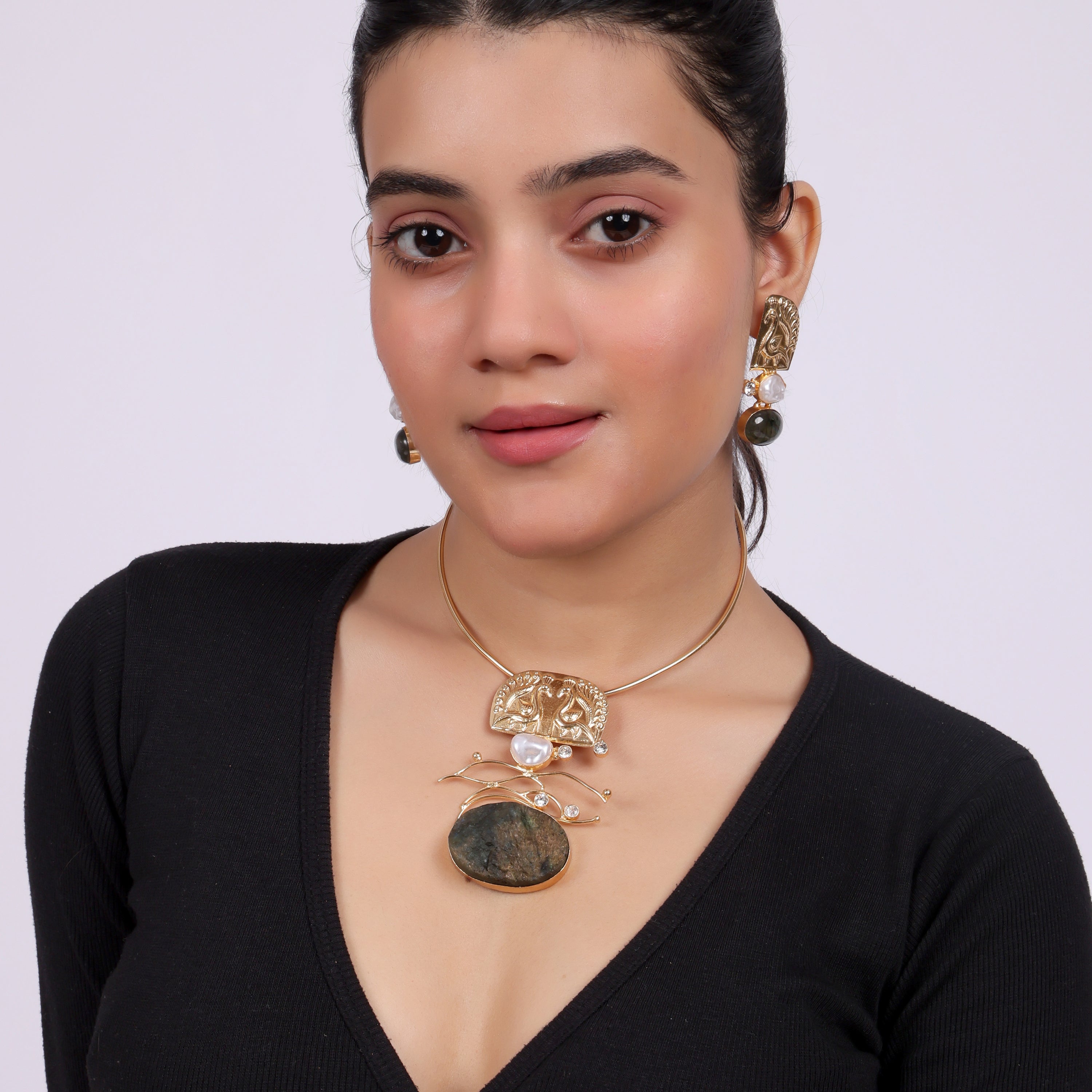 Artisan Multi-Stone Contemporary Necklace Set