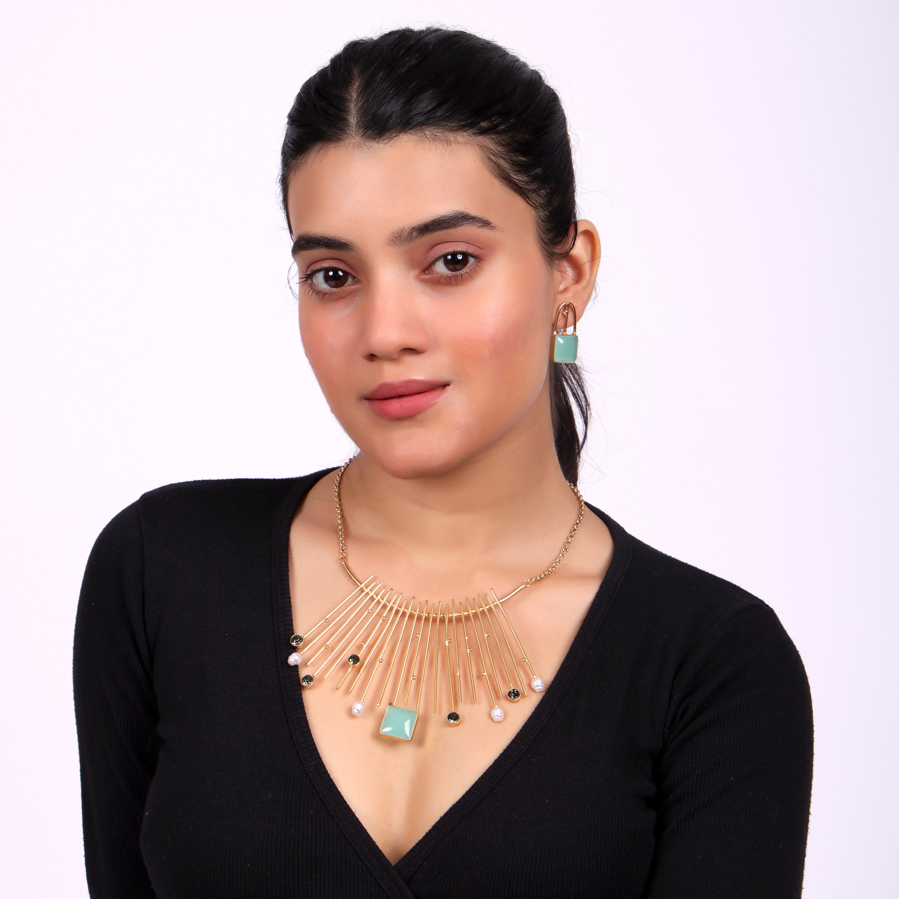 Turquoise Radiance Contemporary Necklace Set