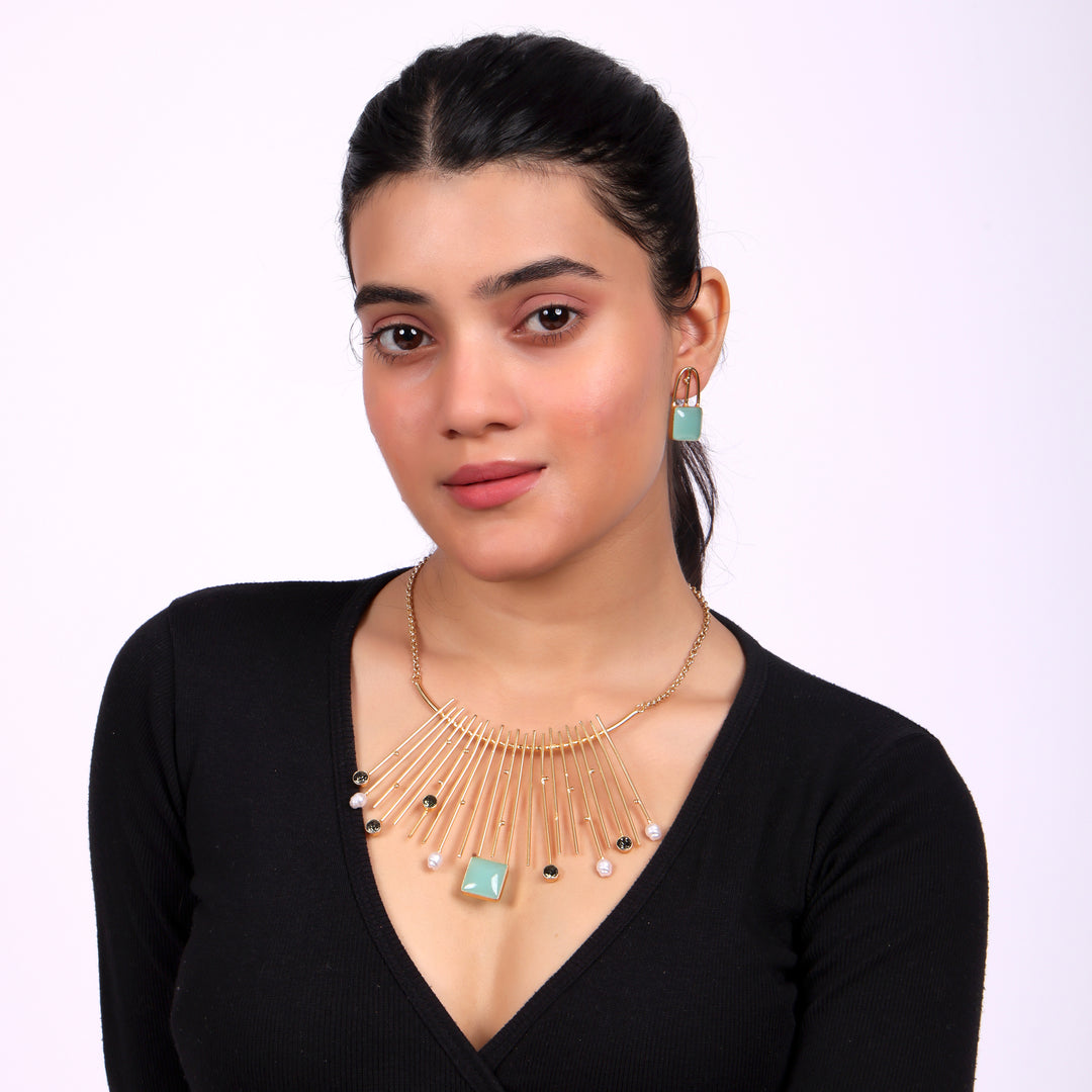Turquoise Radiance Contemporary Necklace Set