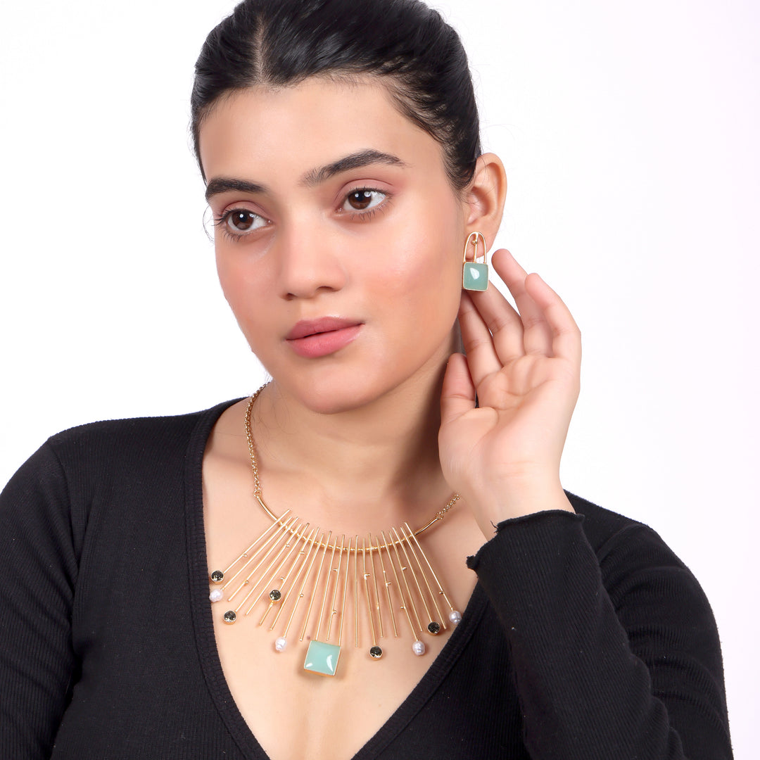 Turquoise Radiance Contemporary Necklace Set