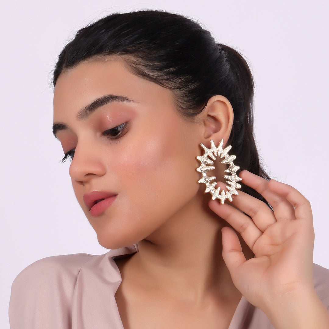 Radiant Sunburst Textured Stud Earrings