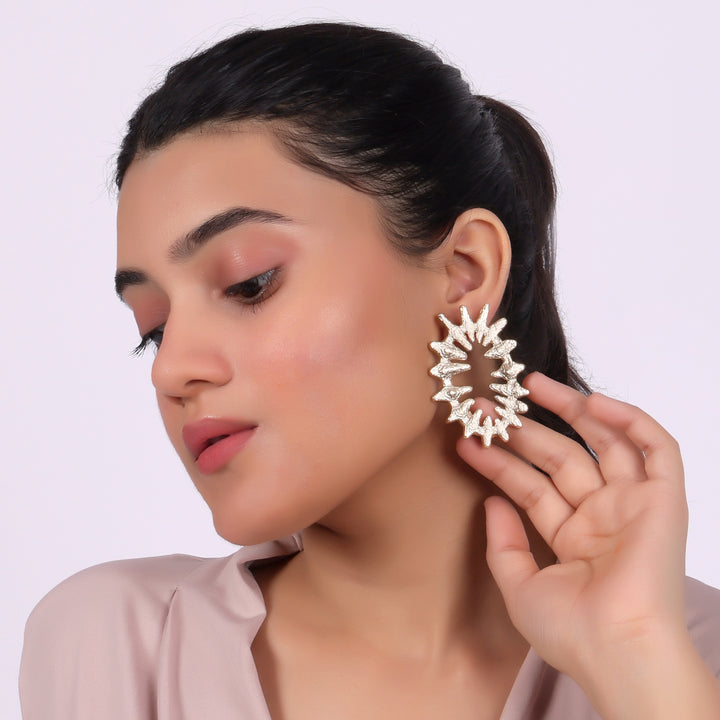 Radiant Sunburst Textured Stud Earrings