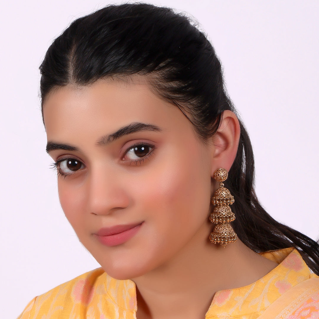 Royal Layered Jhumka Earrings