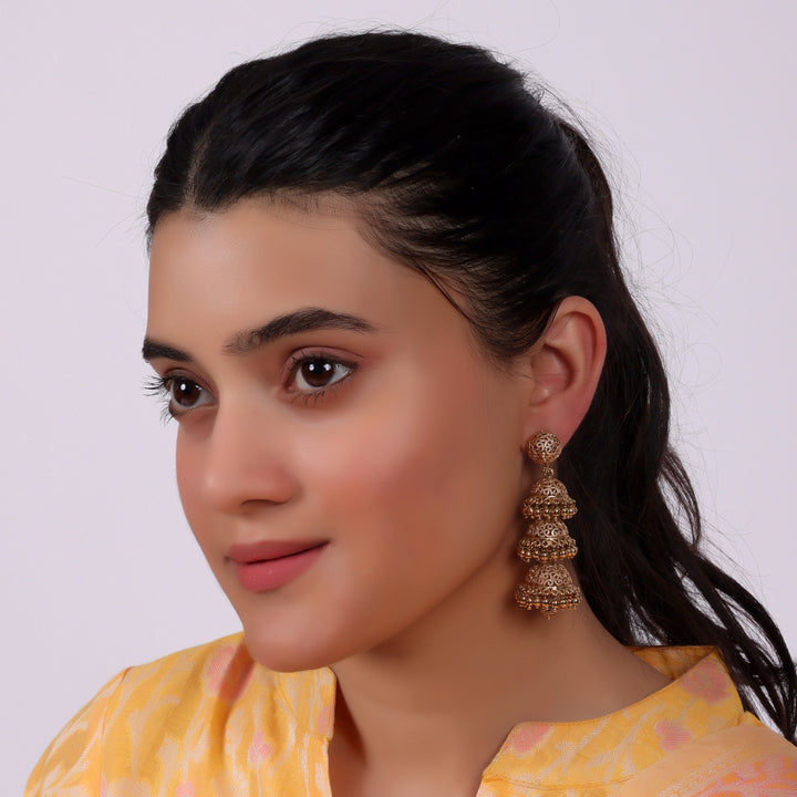 Royal Layered Jhumka Earrings