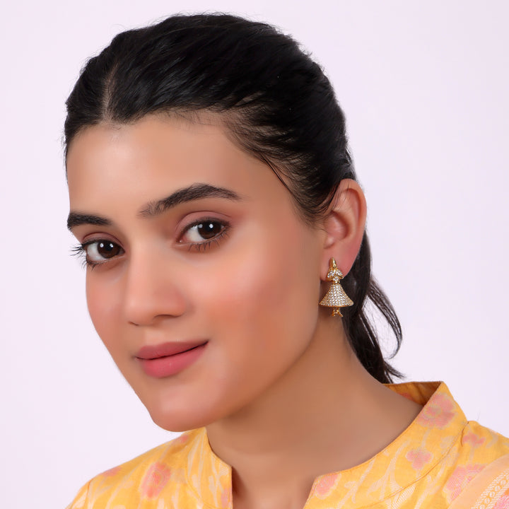 Classic CZ Dome Jhumka Earrings