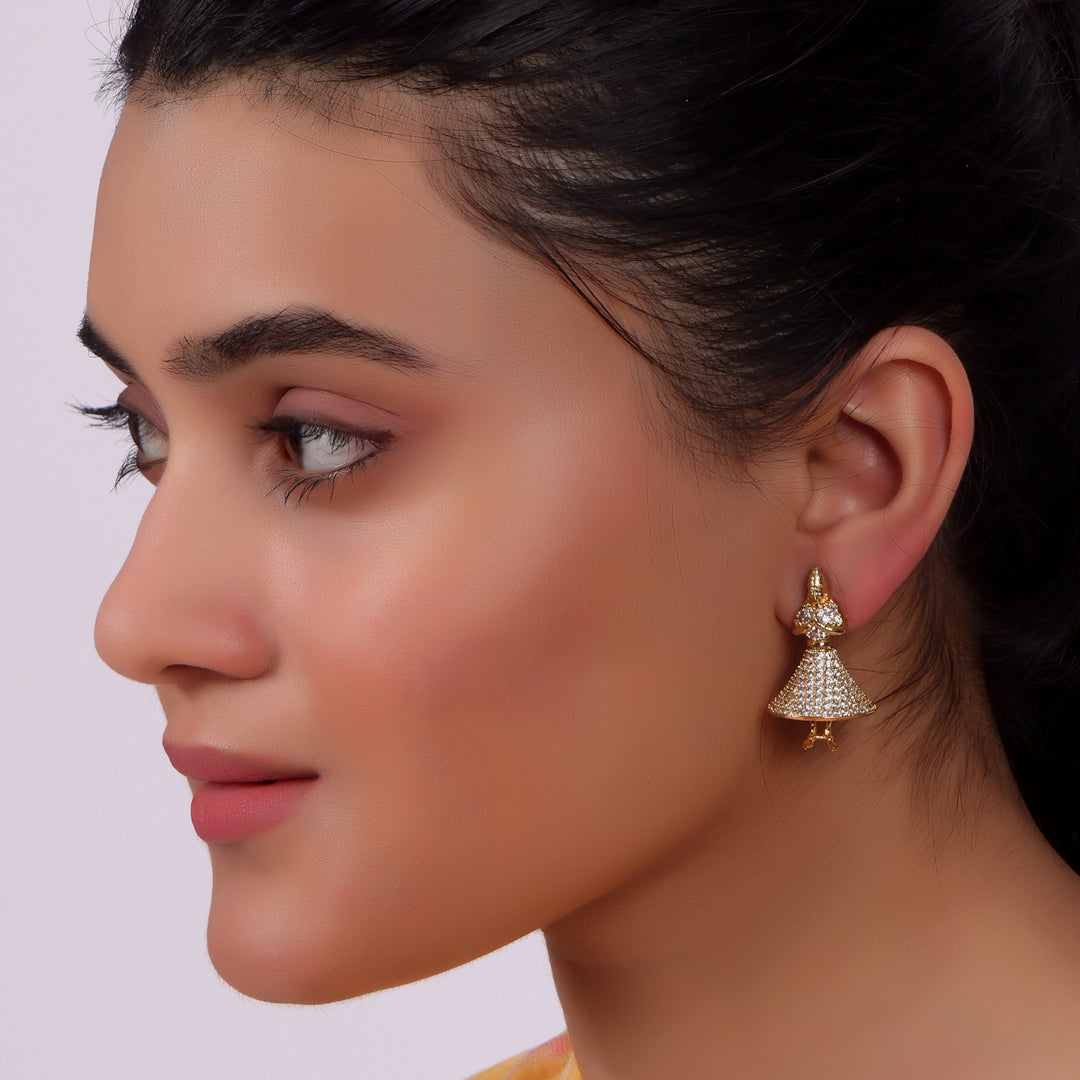 Classic CZ Dome Jhumka Earrings