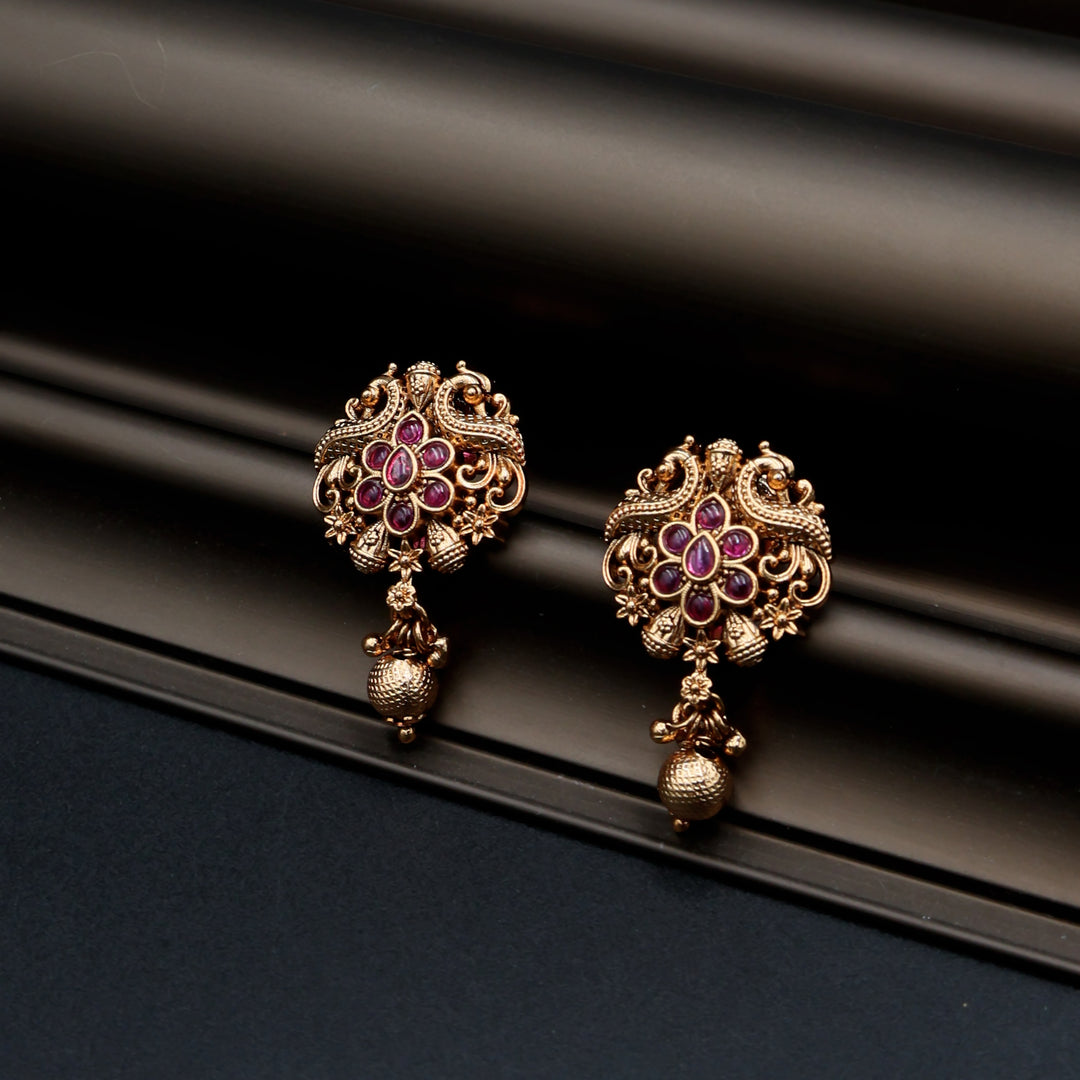 Royal Floral Antique Stud Earrings