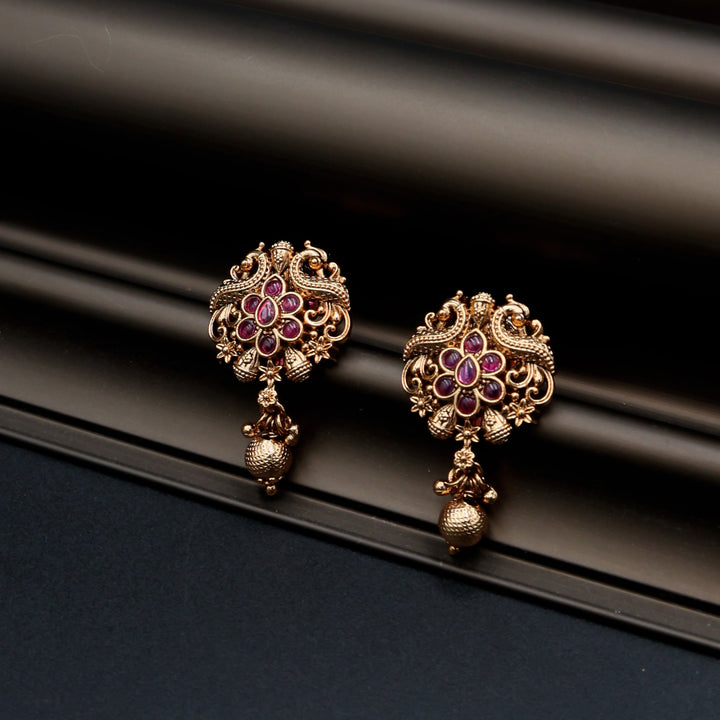 Royal Floral Antique Stud Earrings