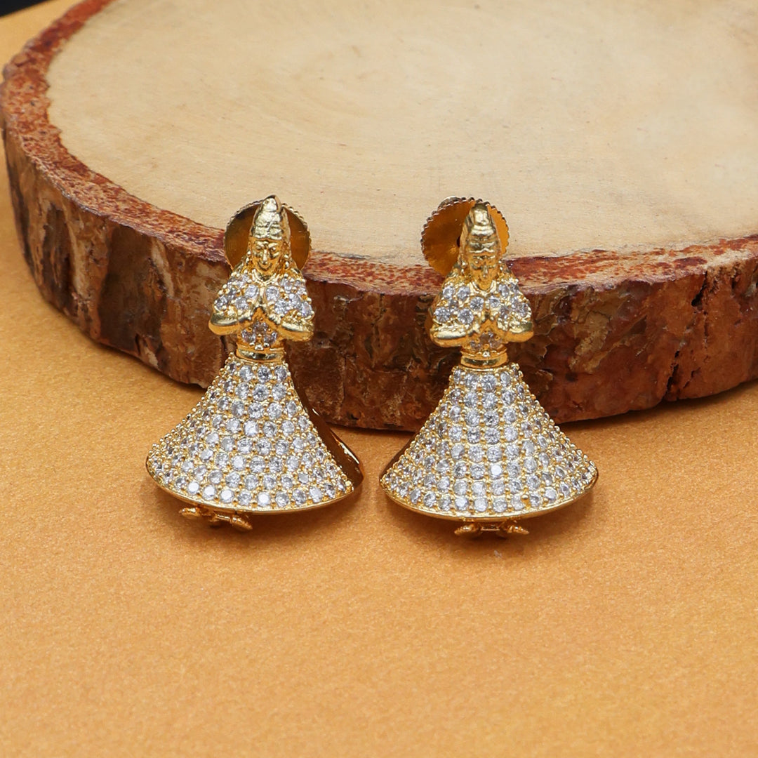 Classic CZ Dome Jhumka Earrings