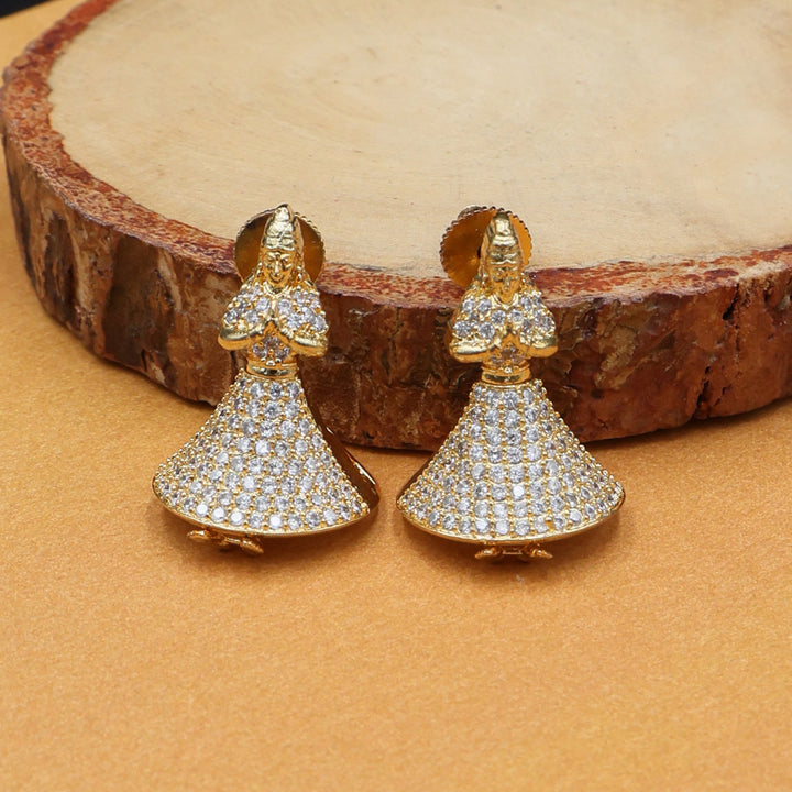 Classic CZ Dome Jhumka Earrings