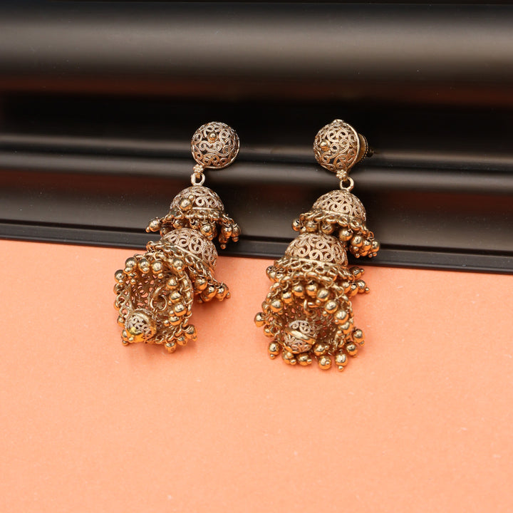 Royal Layered Jhumka Earrings