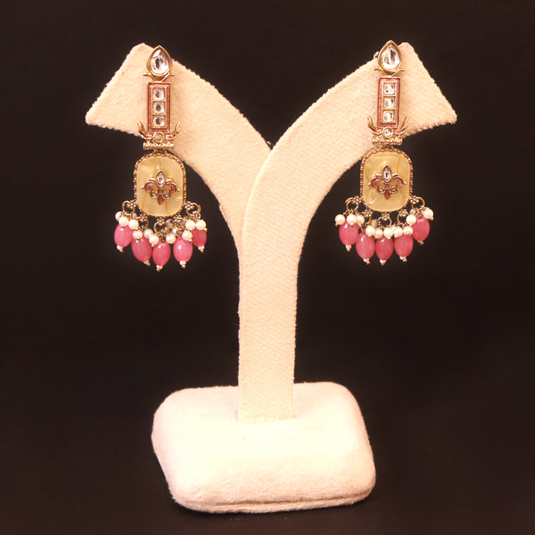 Royal  Meenakari Kundan Earrings – Handcrafted Pearl Drop Heritage by OLIARI